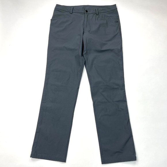 Lululemon Mission Pant‎ II Mens 36 Gray 5 Pockets Reflective Power Stretch Gym - Picture 1 of 15